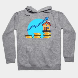 House With Gold Coin Statistic Cartoon (2) Hoodie